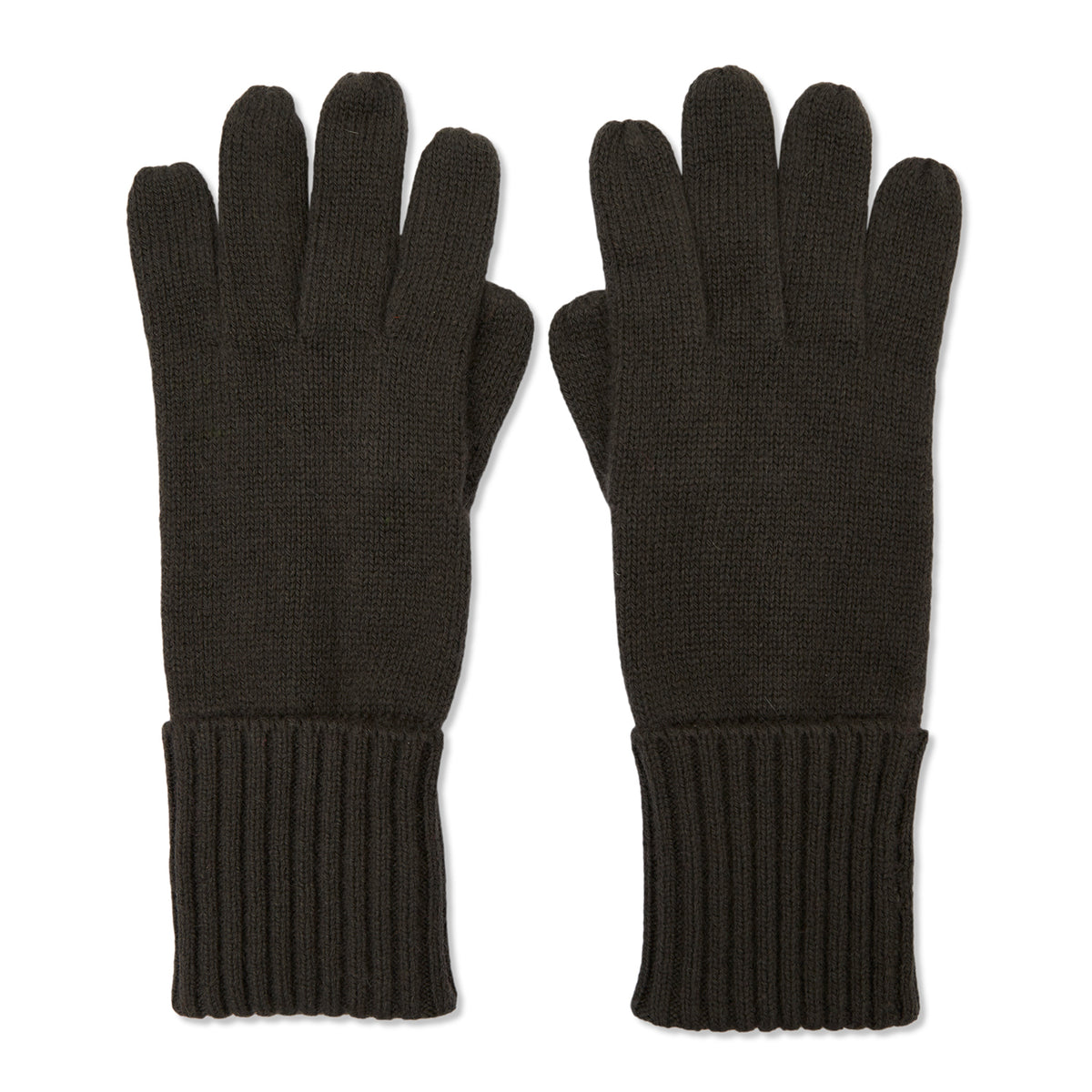 Gloves Cashmere Plain Knit - Black main image 1