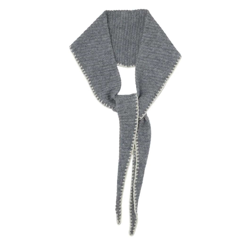 NEW Cashmere Diamond Skinny Scarf - Grey