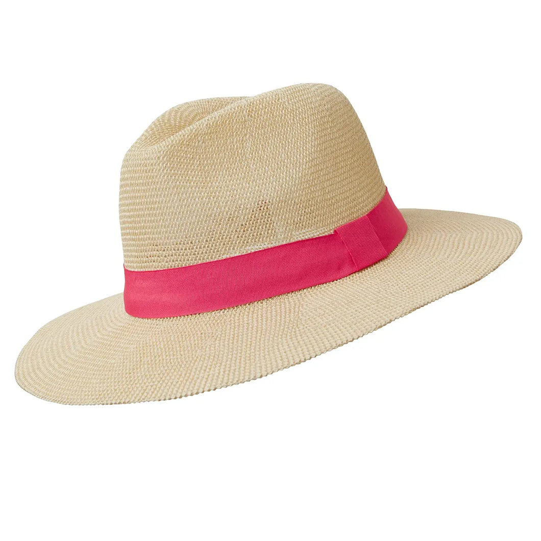 Panama Hat - Natural Paper with Red Band