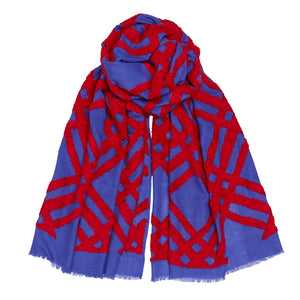 Mexican Stripe Pashmina - Blue/Red