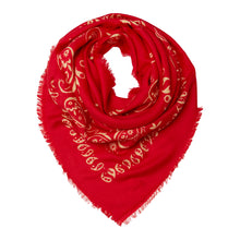 Load image into Gallery viewer, NEW Large Cashmere Printed Bandana - Red/Ecru
