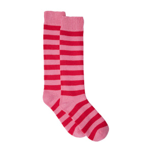 NEW Stripe Cashmere Mix Socks - Pink/Red