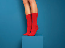 Load image into Gallery viewer, Plain Recycled Wool Ankle Sock - Red

