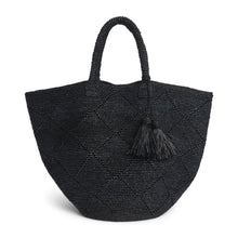Load image into Gallery viewer, Raffia Basket with tassel - Black
