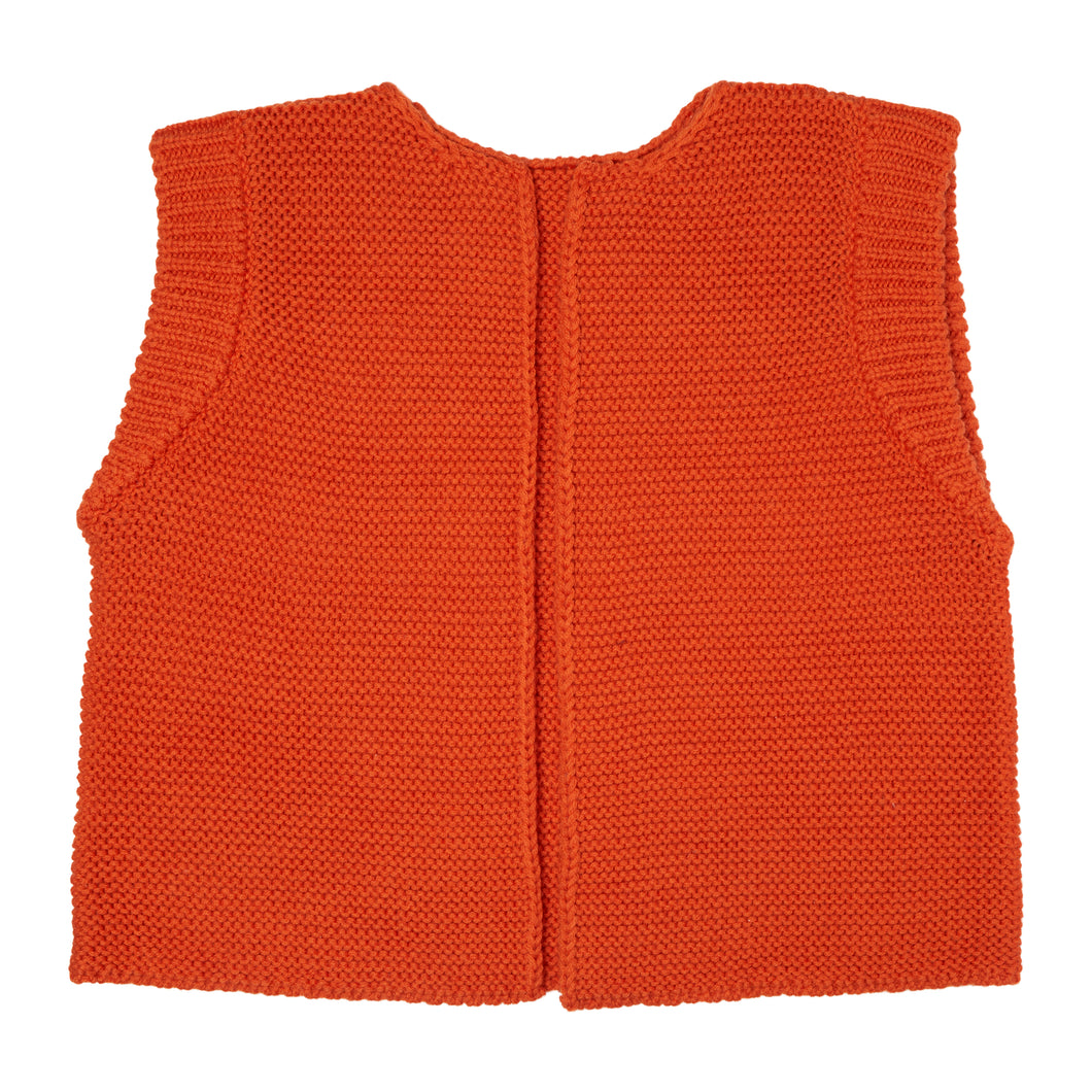 Burnt Orange Merino Knitted Waistcoat