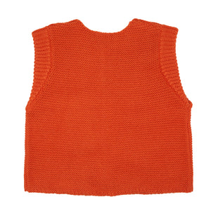 Burnt Orange Merino Knitted Waistcoat