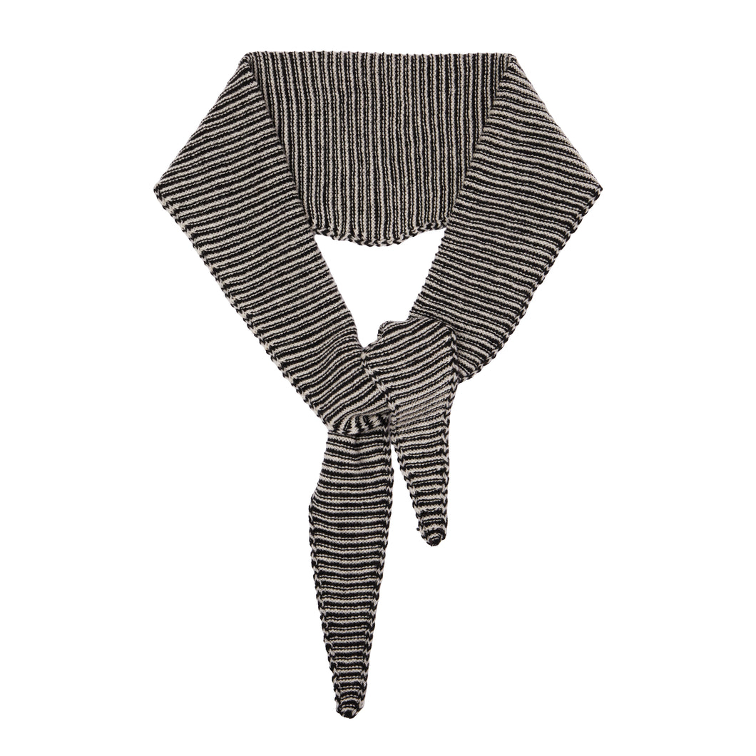 Navy/White Fine Stripe Cashmere Diamond Skinny Scarf
