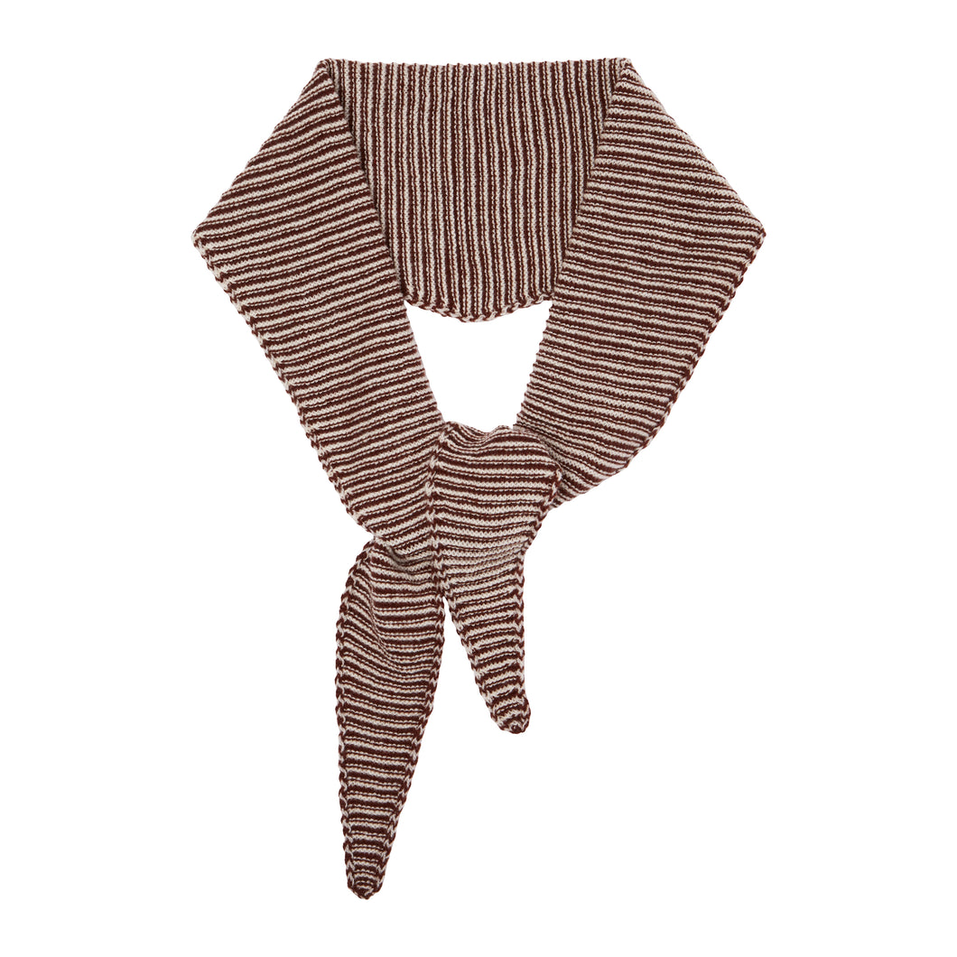 Brown/Camel Fine Stripe Cashmere Diamond Skinny Scarf