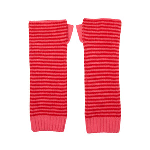 Red/Pink Fine Stripe Cashmere Wrist Warmer