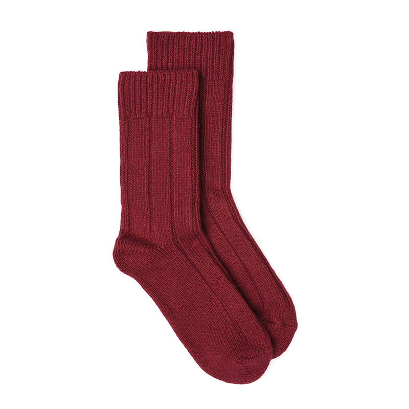 NEW Recycled Wool Mix Ankle Sock - Burgundy