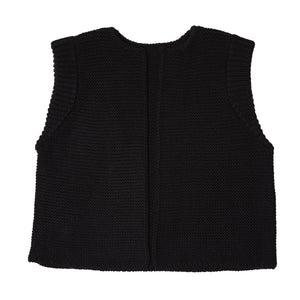 Black Merino Knitted Waistcoat