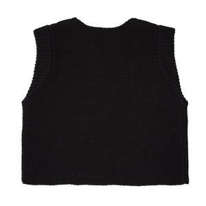 Black Merino Knitted Waistcoat