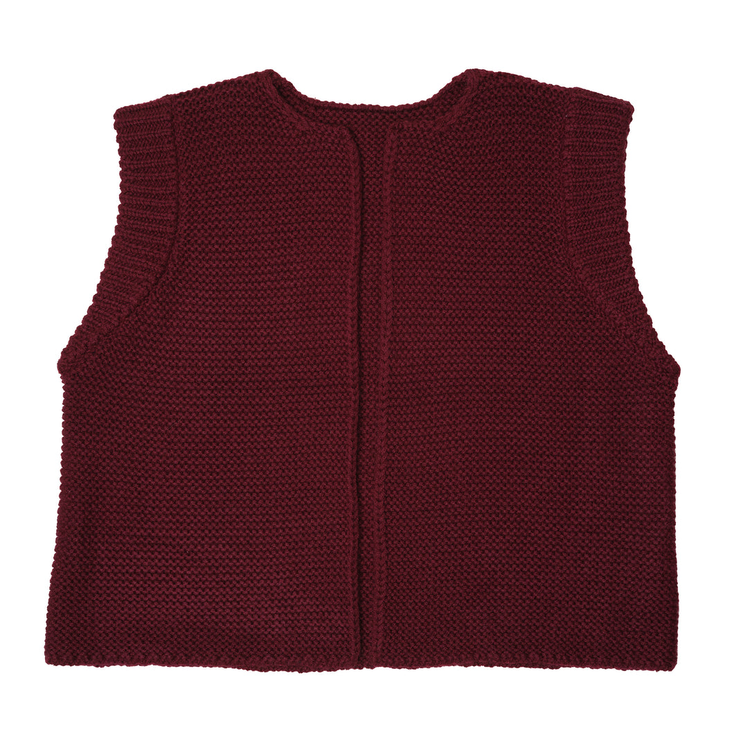 Burgundy Merino Knitted Waistcoat
