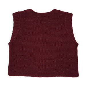 Burgundy Merino Knitted Waistcoat