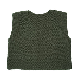 Khaki Merino Knitted Waistcoat