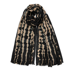 Tie Dye Cashmere Shawl Natural/Black