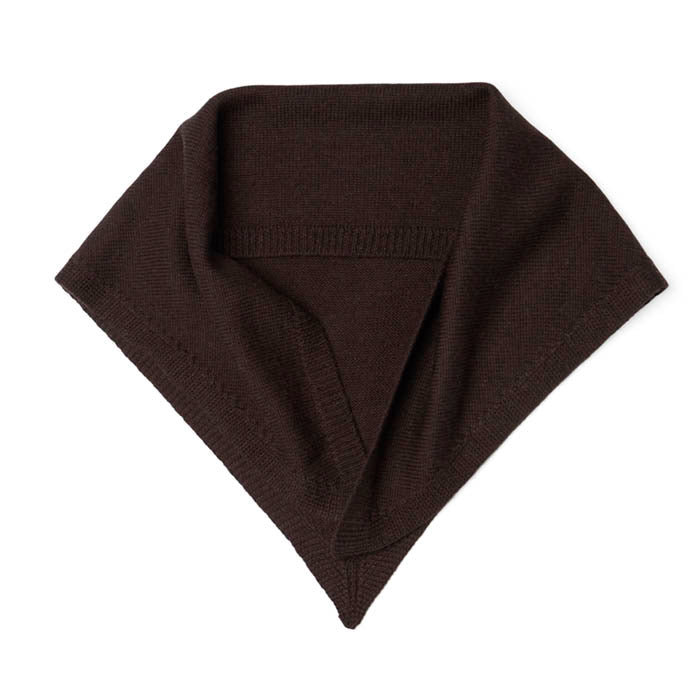 Brown Merino Knitted Triangle Scarf