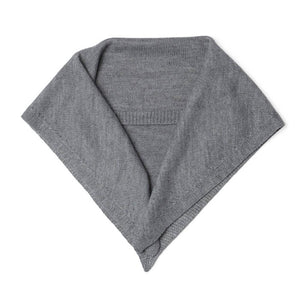 Grey Merino Knitted Triangle Scarf