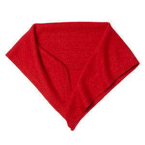 Red Merino Knitted Triangle Scarf