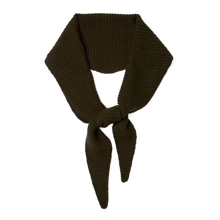 Khaki Cashmere Diamond Skinny Scarf