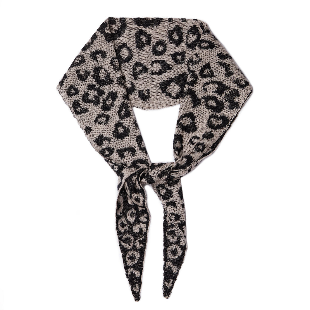 Leopard Cashmere Diamond Skinny Scarf