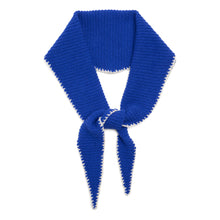 Load image into Gallery viewer, Stitch Edged Cashmere Diamond Skinny Scarf - Bright Blue
