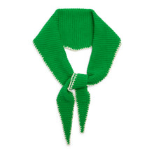 Load image into Gallery viewer, Stitch Edged Cashmere Diamond Skinny Scarf - Bright Green
