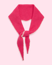 Load image into Gallery viewer, Stitch Edged Cashmere Diamond Skinny Scarf - Bright Pink
