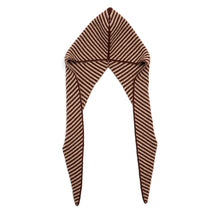 Load image into Gallery viewer, Bonnet Stripe Cashmere Hat - Brown/Camel
