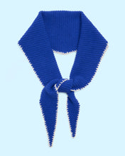 Load image into Gallery viewer, Stitch Edged Cashmere Diamond Skinny Scarf - Bright Blue
