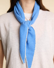 Load image into Gallery viewer, Stitch Edged Cashmere Diamond Skinny Scarf - Bright Cornflower Blue
