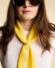 Load image into Gallery viewer, Stitch Edged Cashmere Diamond Skinny Scarf - Bright Yellow

