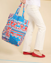 Load image into Gallery viewer, Bandana Cotton Tote - Blue &amp; Red
