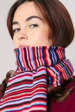 Load image into Gallery viewer, Cashmere Fine Stripe Scarf - Multicolour
