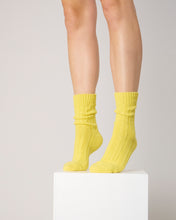 Load image into Gallery viewer, NEW Recycled Wool Mix Ankle Sock - Yellow
