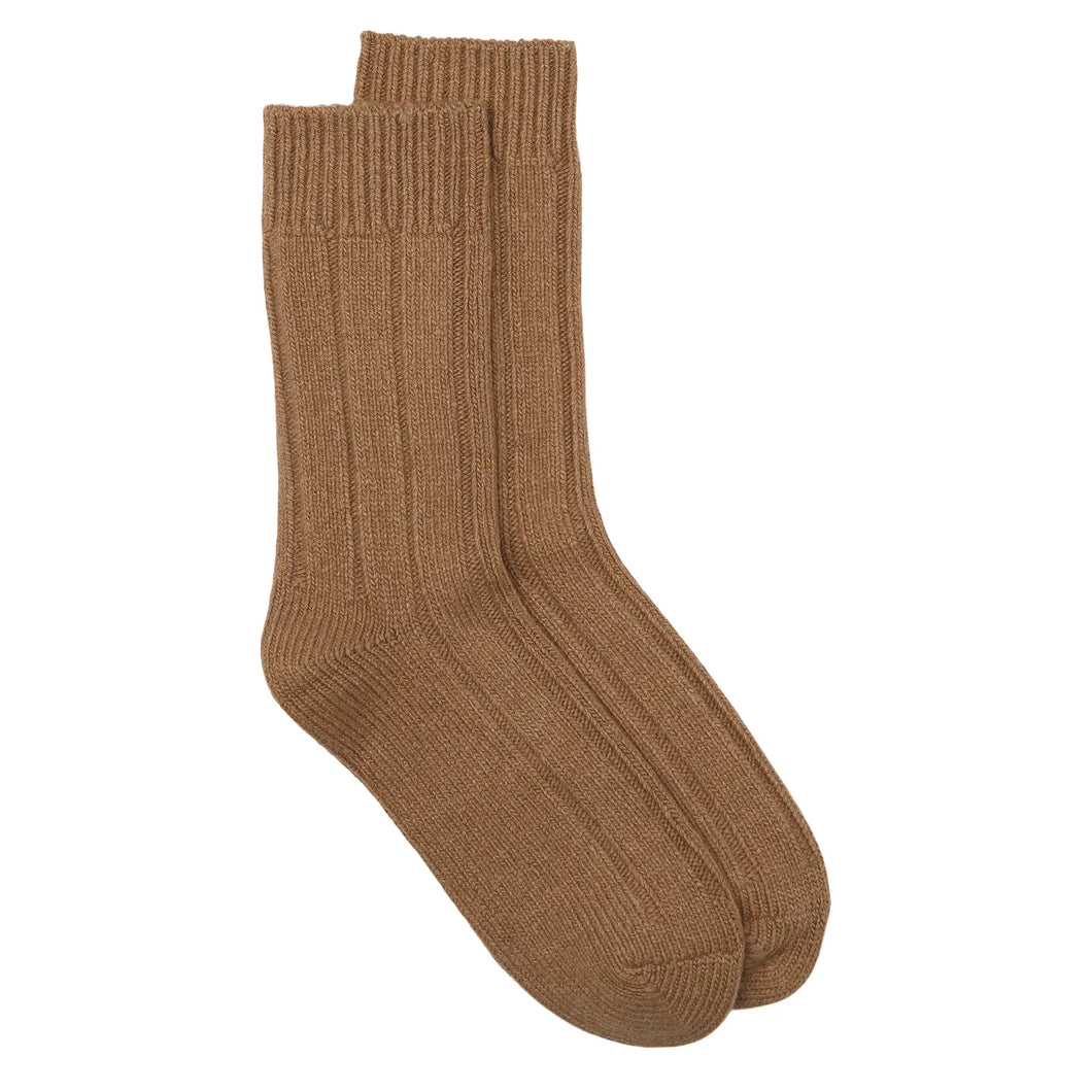 NEW Recycled Wool Mix Ankle Sock - Camel