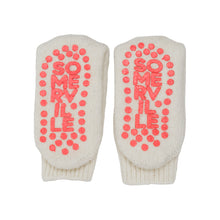 Load image into Gallery viewer, Slipper Socks Plain - White/Neon Pink Pads
