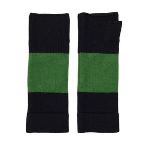 Big Stripe Cashmere Wrist Warmer - Black/Green