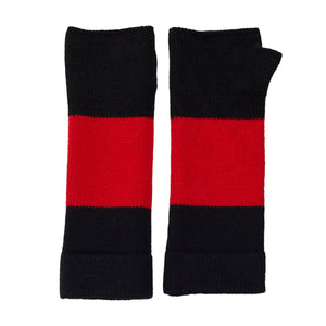 Big Stripe Cashmere Wrist Warmer - Black/Red