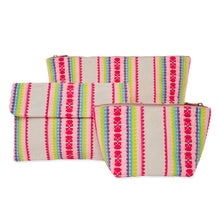 Load image into Gallery viewer, Pink/Cream Make-Up Bag
