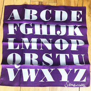 Silk Small Alphabet Square - Purple