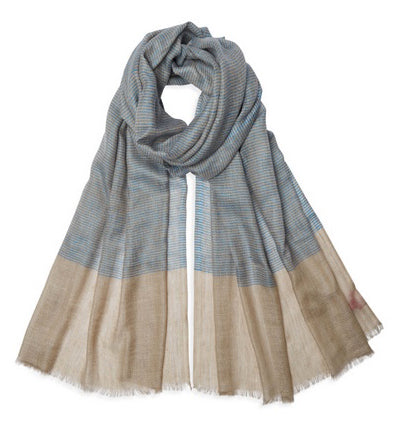 Bonny Pashmina - Blue/Natural