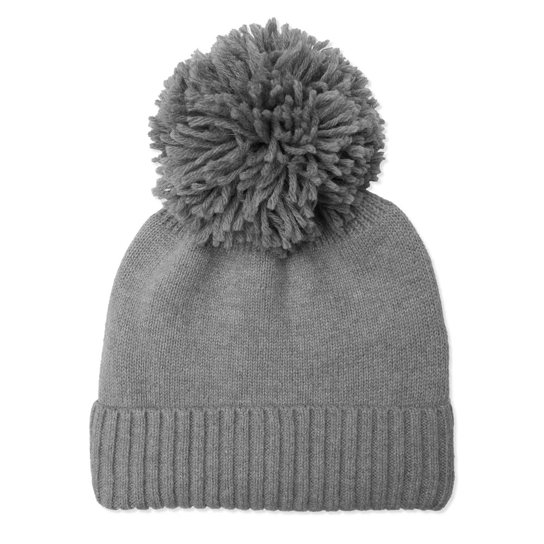 Cashmere Bobble Hat Grey