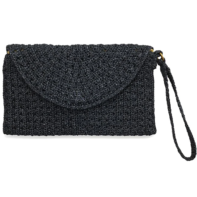 Crochet Purse - Black/Lurex/Navy