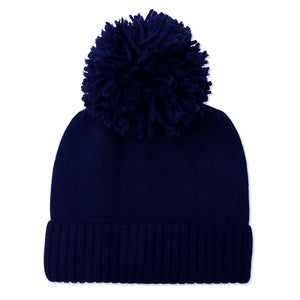 Cashmere Bobble Hat Navy