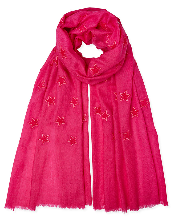 Velvet Star Pashmina - Pink/Pink