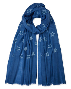 Velvet Star Pashmina - Denim