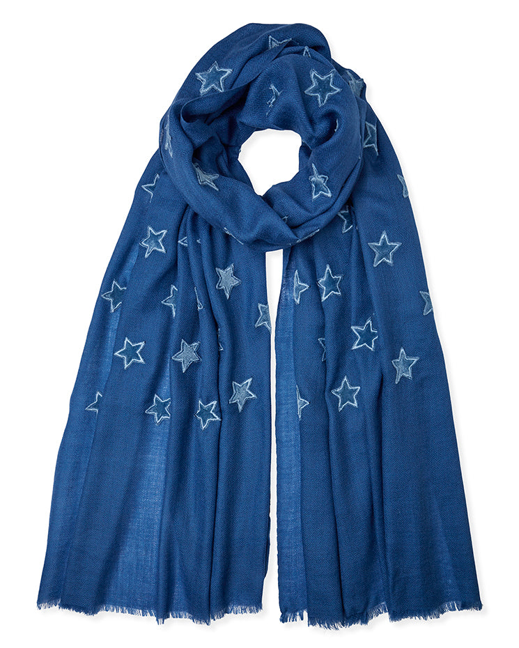 Velvet Star Pashmina - Denim