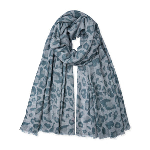 Leopard Pashmina - Pale Grey