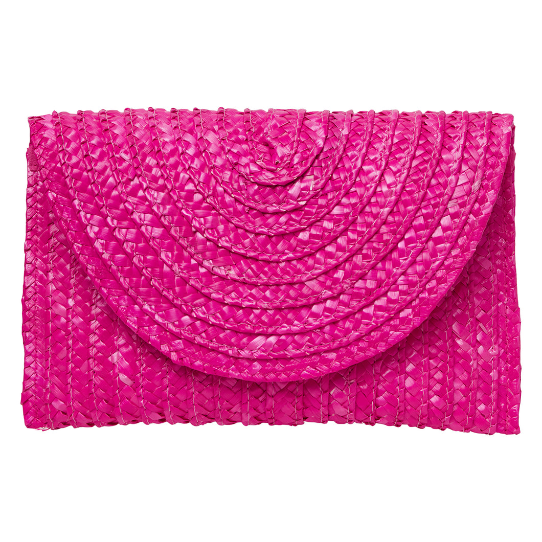 Pink straw clutch 2025